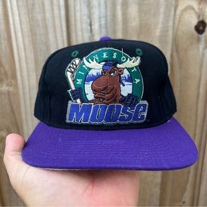 Vintage Minnesota Moose Zephyr Fitted Hat Cap Size 7 1/8  90s IHL AHL Hockey